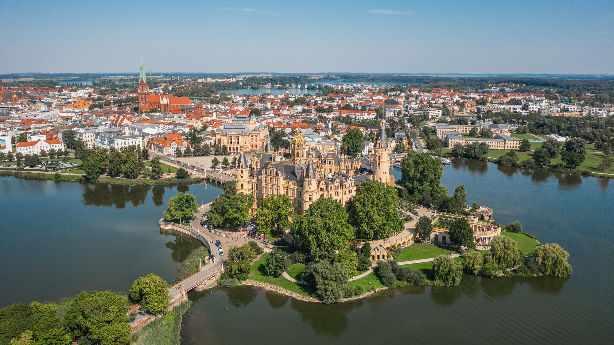 Aerial view of Schwerin Castle